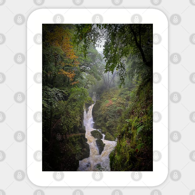 Lake District Waterfall Sticker by Graz-Photos